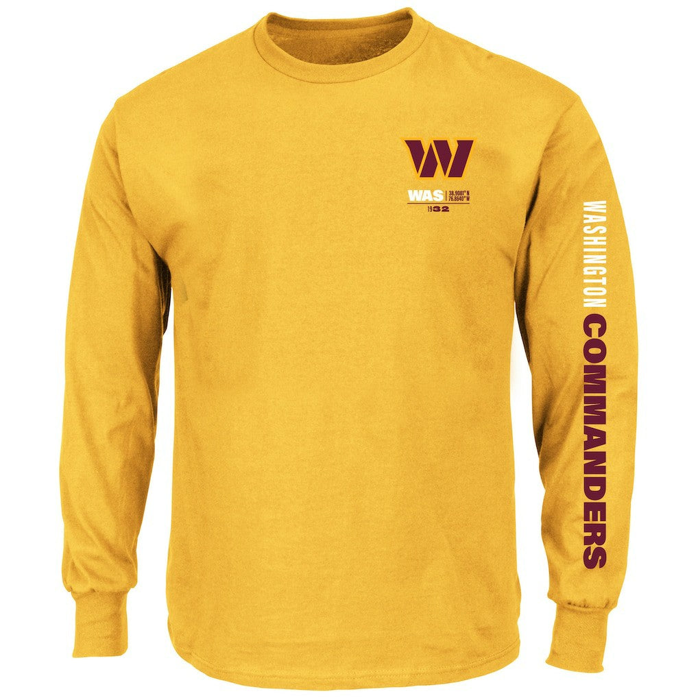 Washington Commanders Big & Tall Clock Management Legacy Long Sleeve T-Shirt - Gold discount