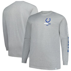 Indianapolis Colts Big & Tall Clock Management Legacy Long Sleeve T-Shirt - Heather Gray for sale