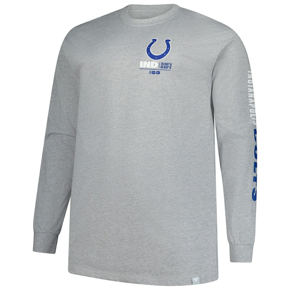 Indianapolis Colts Big & Tall Clock Management Legacy Long Sleeve T-Shirt - Heather Gray for sale
