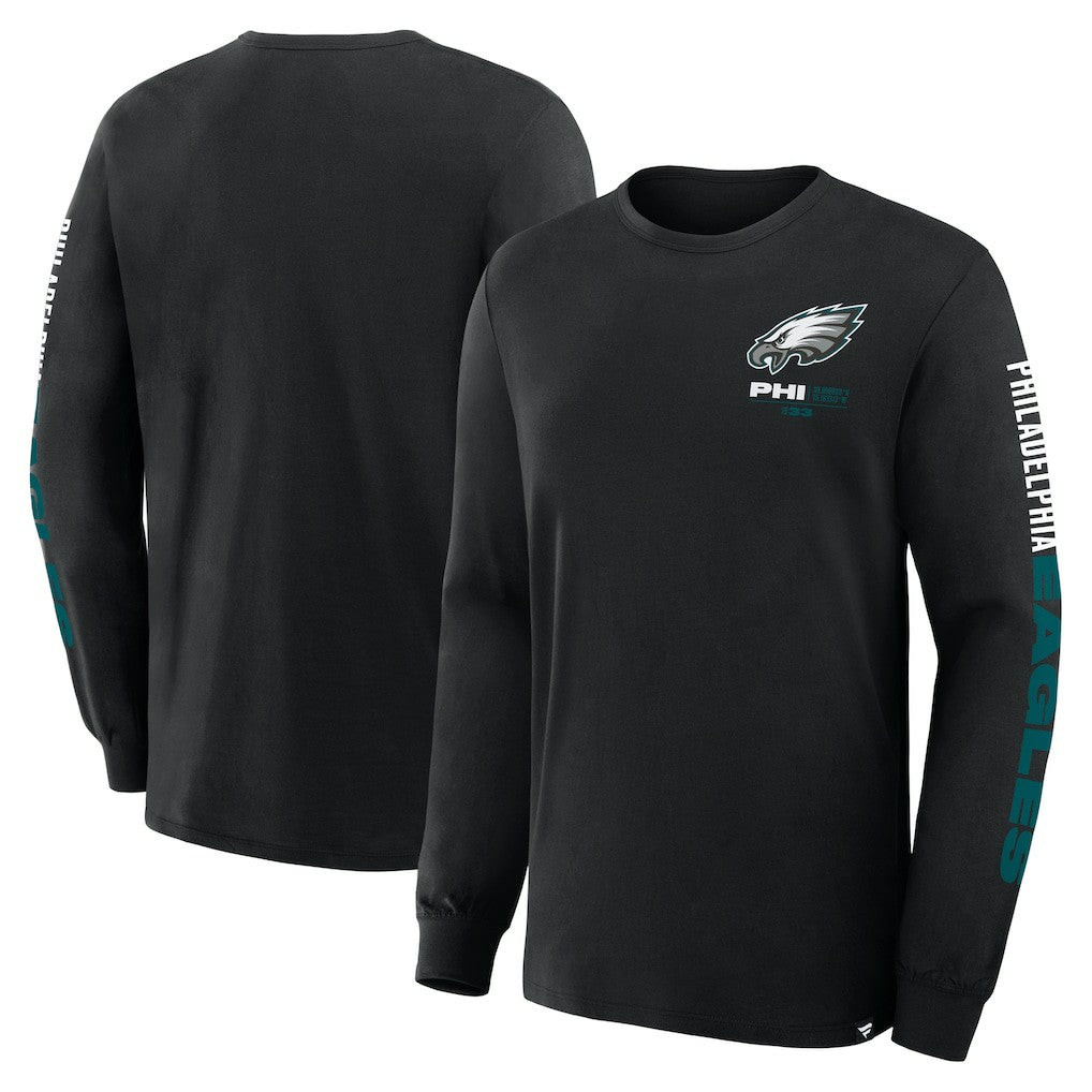Philadelphia Eagles Big & Tall Clock Management Legacy Long Sleeve T-Shirt - Black on sale