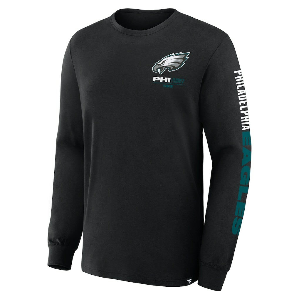 Philadelphia Eagles Big & Tall Clock Management Legacy Long Sleeve T-Shirt - Black on sale