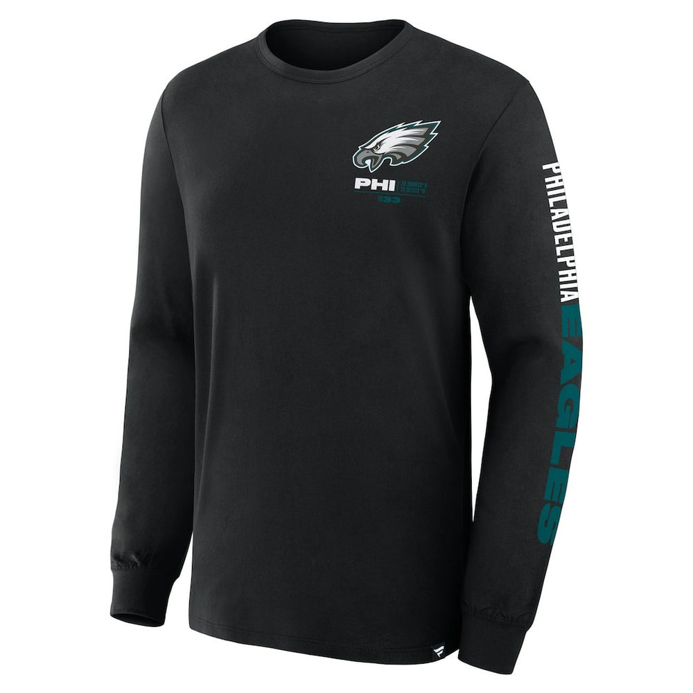 Philadelphia Eagles Big & Tall Clock Management Legacy Long Sleeve T-Shirt - Black on sale