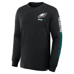 Philadelphia Eagles Big & Tall Clock Management Legacy Long Sleeve T-Shirt - Black on sale