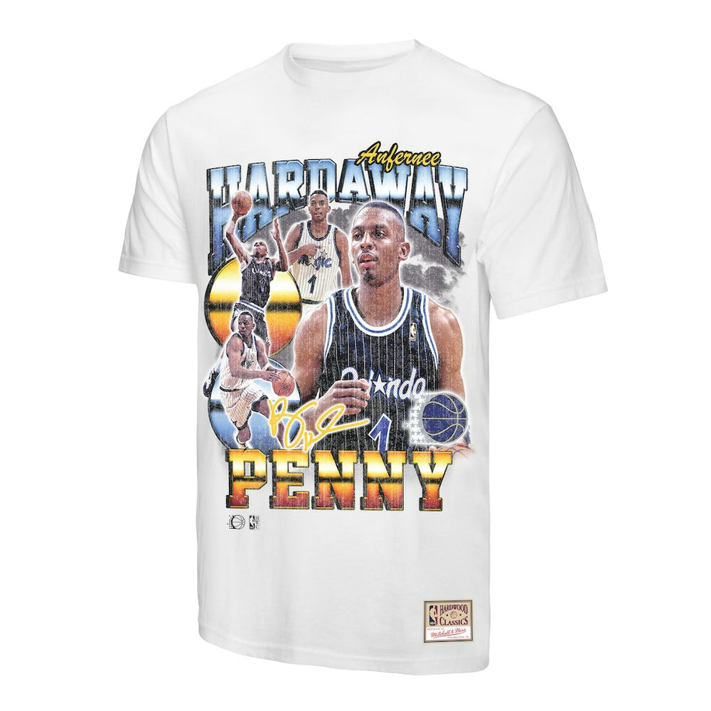 Penny Hardaway Orlando Magic Hardwood Classics Commemorative Player Collage T-Shirt - White | Mitchell & Ness discount