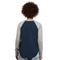 Dallas Cowboys G-III 4Her by Carl Banks Women's Waffle Knit Raglan Long-Sleeve T-Shirt - Navy/Gray cheap