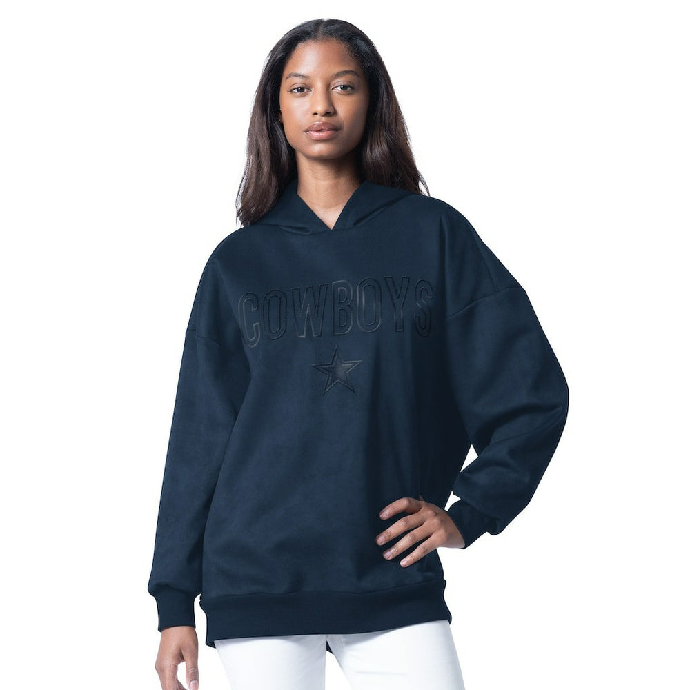Dallas Cowboys G-III 4Her by Carl Banks Women's Best Hitter Oversized Tunic Pullover Hoodie - Navy cheap
