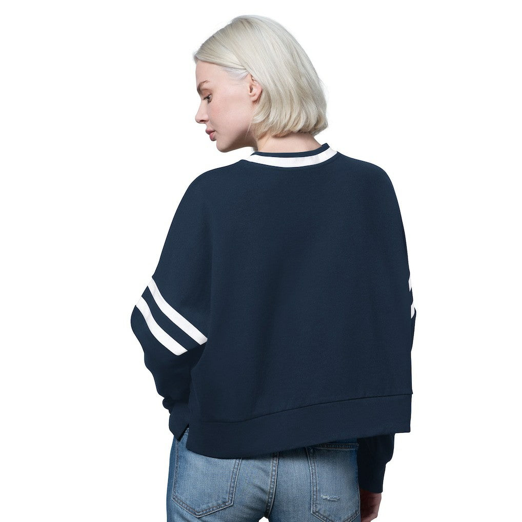 Dallas Cowboys Starter Women's Rally Drop Shoulder Cropped Sweatshirt - Navy discount