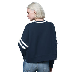 Dallas Cowboys Starter Women's Rally Drop Shoulder Cropped Sweatshirt - Navy discount