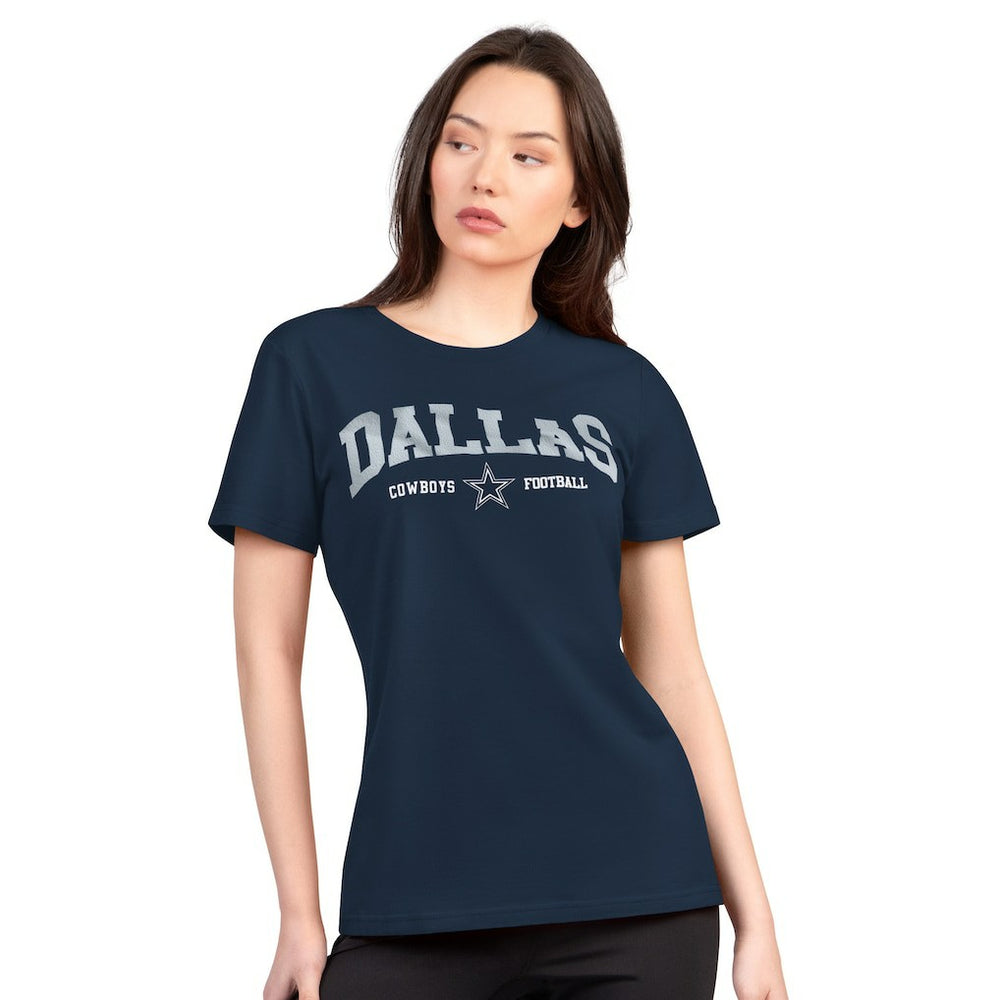 Dallas Cowboys G-III 4Her by Carl Banks Women's Super-Slim Lightweight Winning Crew T-Shirt - Navy discount