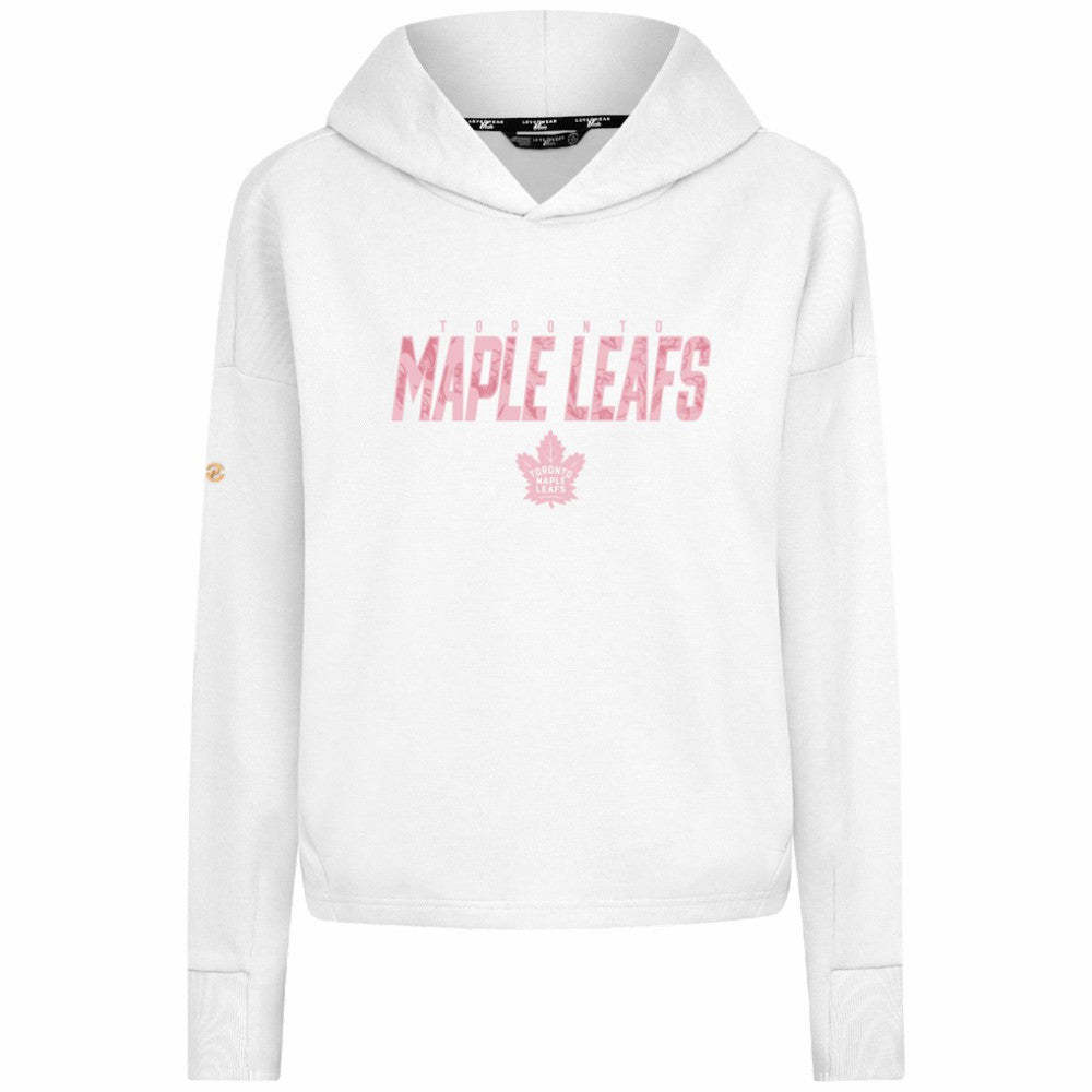 Toronto Maple Leafs Levelwear Women's Mother's Day Sweet Floral Pullover Hoodie White