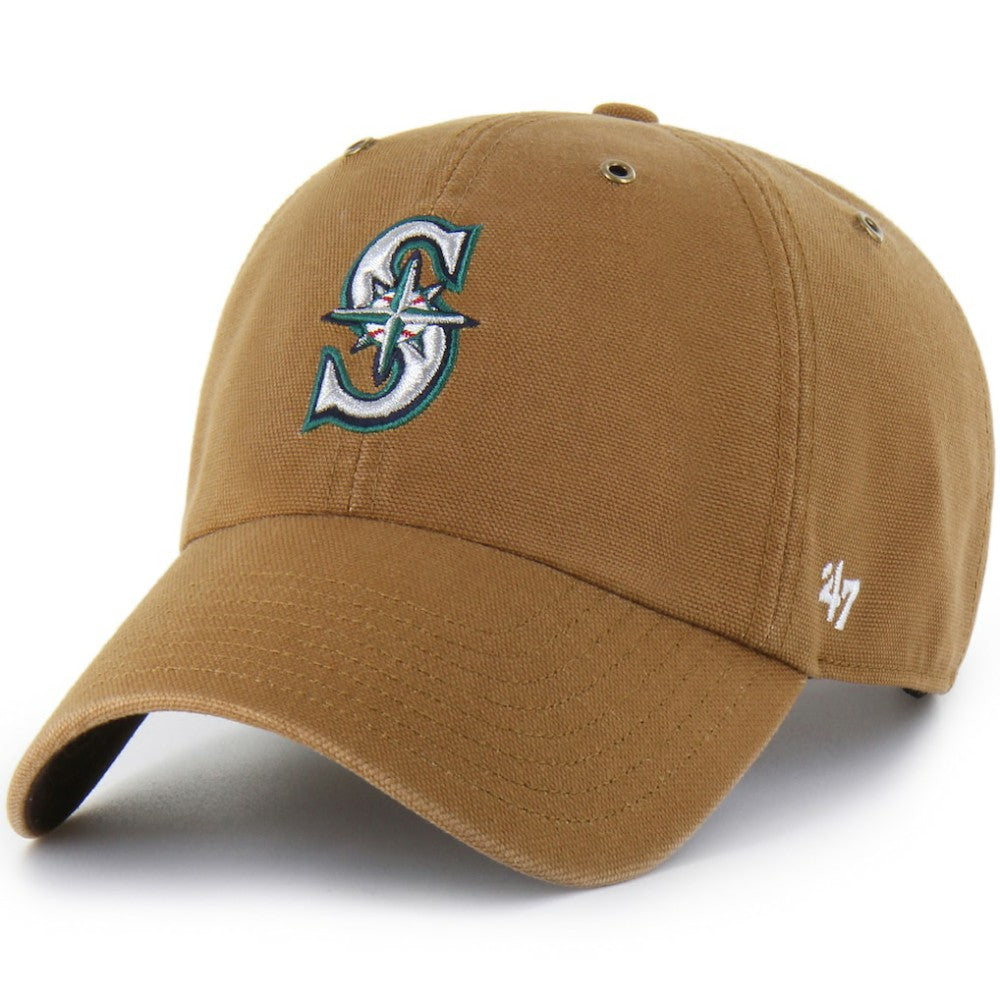 Seattle Mariners Carhartt x Clean Up Adjustable Hat - Brown | 47 brand