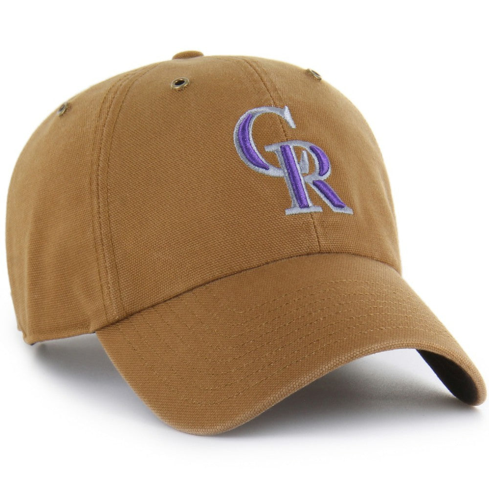Colorado Rockies Carhartt x Clean Up Adjustable Hat - Brown | 47 brand