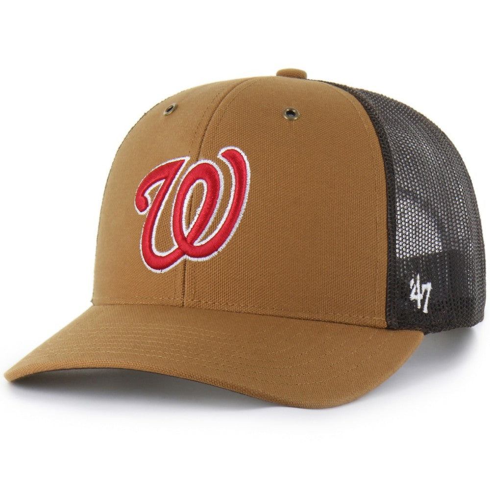 Washington Nationals Carhartt x Trucker Adjustable Hat - Brown | 47 brand
