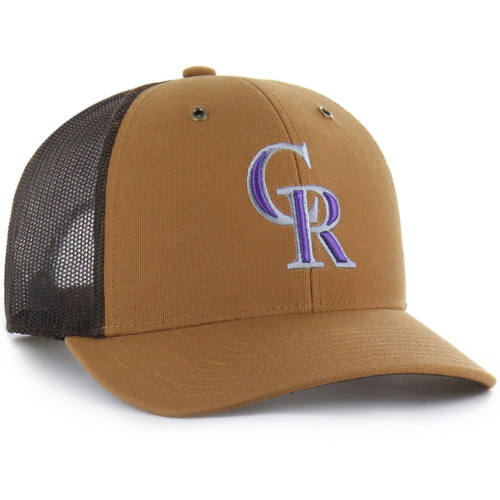 Colorado Rockies Carhartt x Trucker Adjustable Hat - Brown | 47 brand
