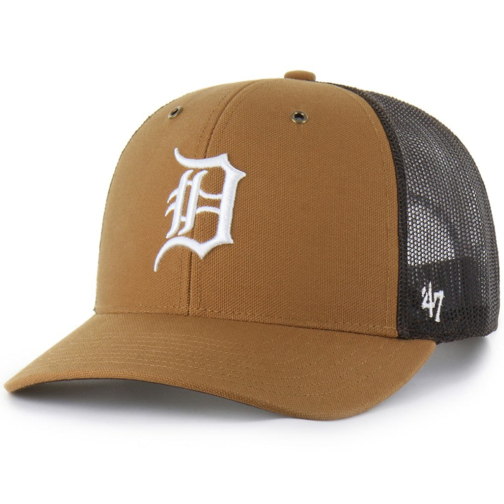 Detroit Tigers Carhartt x Trucker Adjustable Hat - Brown | 47 brand