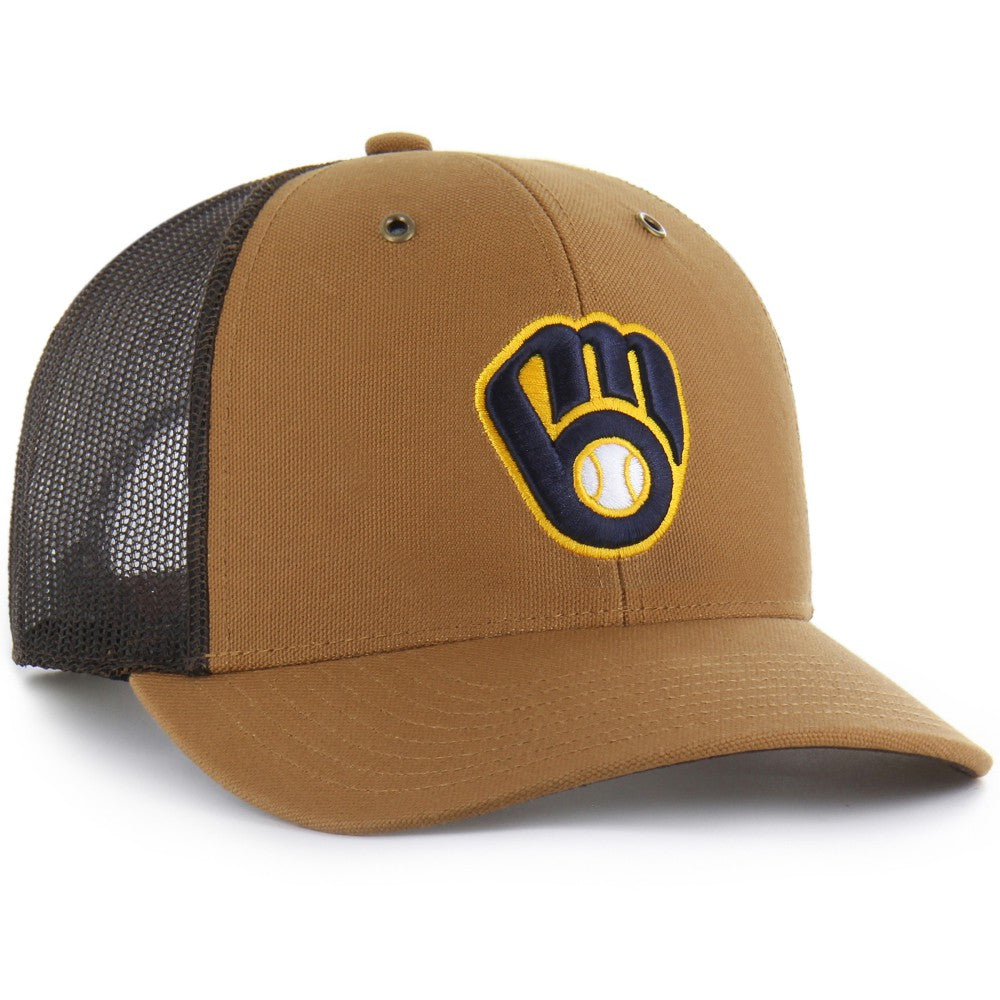 Milwaukee Brewers Carhartt x Trucker Adjustable Hat - Brown | 47 brand
