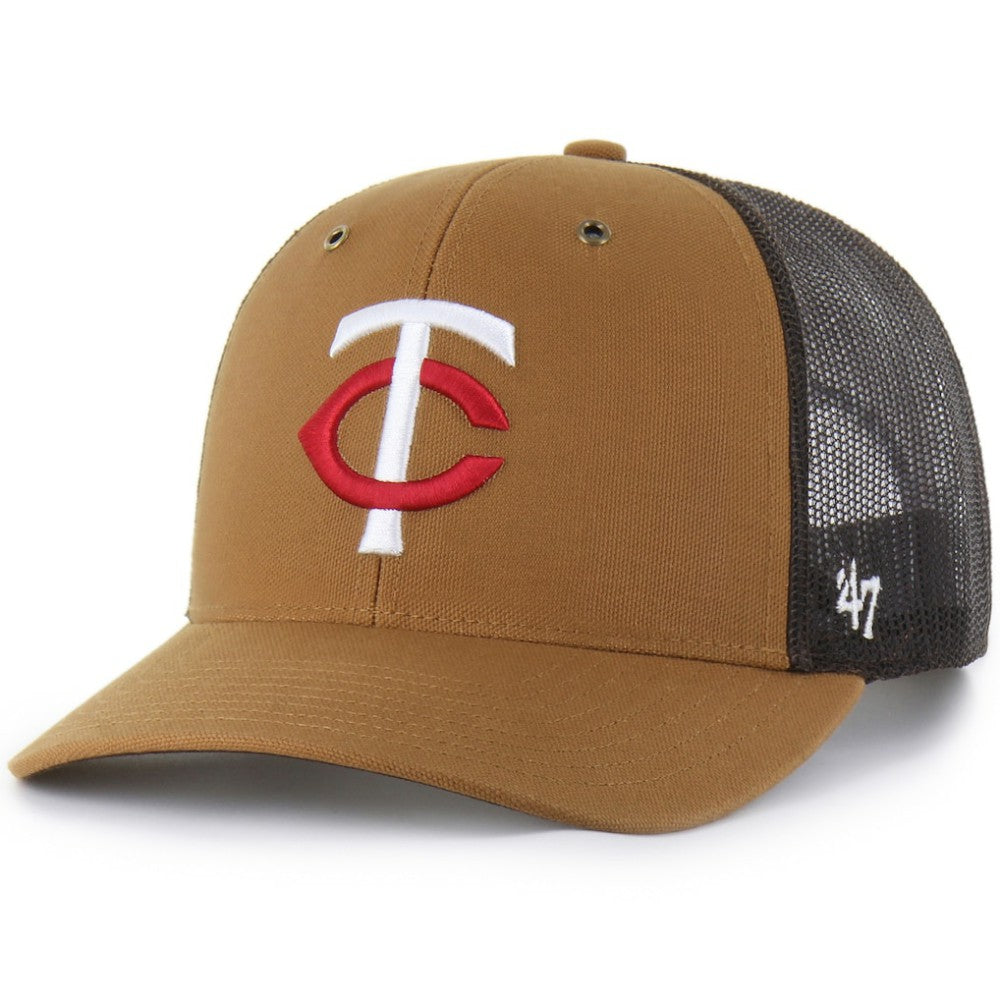Minnesota Twins Carhartt x Trucker Adjustable Hat - Brown | 47 brand