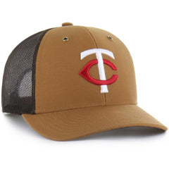 Minnesota Twins Carhartt x Trucker Adjustable Hat - Brown | 47 brand