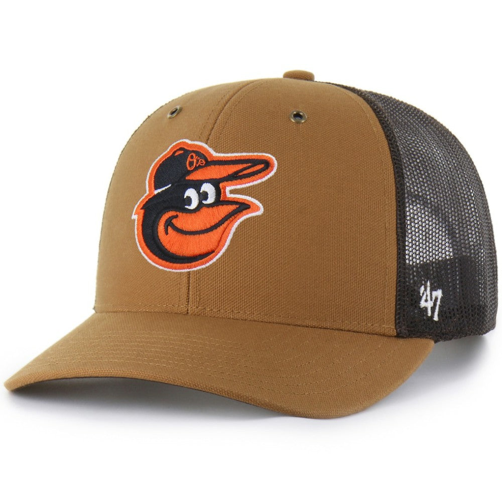 Baltimore Orioles Carhartt x Trucker Adjustable Hat - Brown | 47 brand