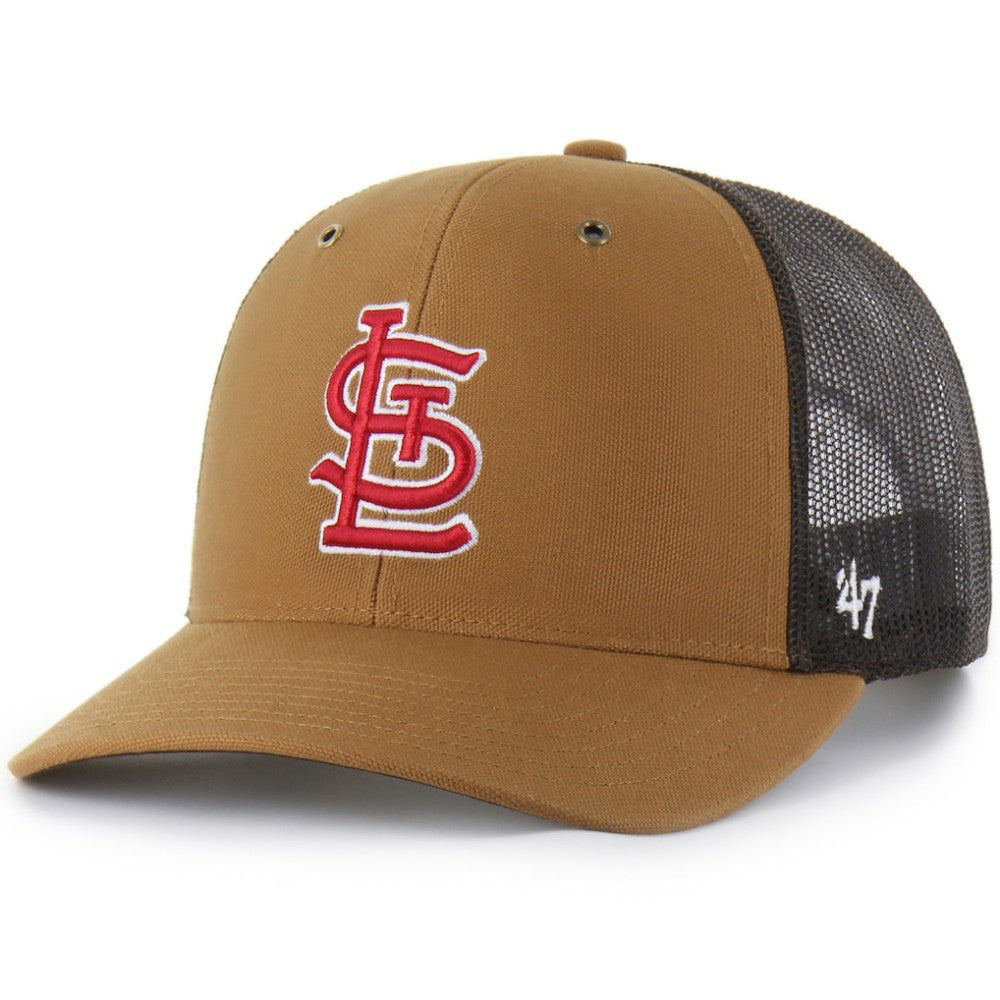 St. Louis Cardinals Carhartt x Trucker Adjustable Hat - Brown | 47 brand