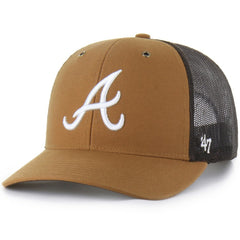 Atlanta Braves Carhartt x Trucker Adjustable Hat - Brown | 47 brand