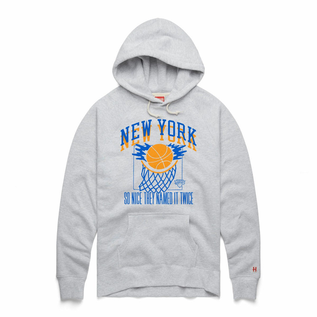 New York Knicks Homage Unisex Hometown Edition Tri-Blend Raglan Pullover Hoodie - Ash shop