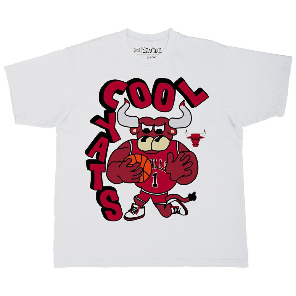 Chicago Bulls Stadium Essentials NBA x Staycool Mascot Oversized T-Shirt sale - White on sale