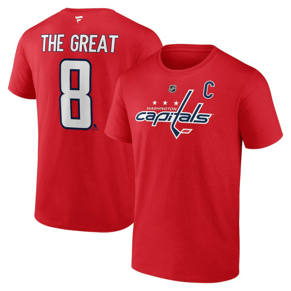 Alexander Ovechkin Washington Capitals Fanatics NHL All-Time Leading Goal Scorer The Great 8 Name & Number T-Shirt Red