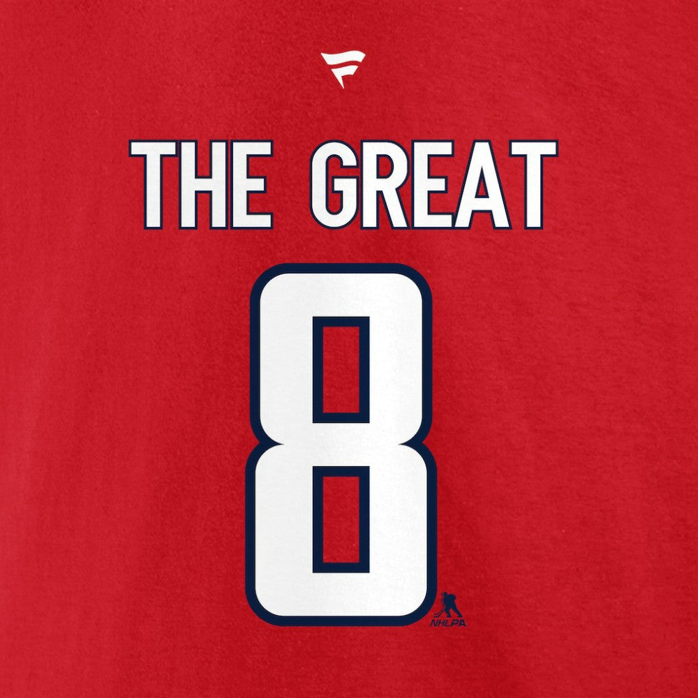 Alexander Ovechkin Washington Capitals Fanatics NHL All-Time Leading Goal Scorer The Great 8 Name & Number T-Shirt Red