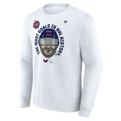 Alexander Ovechkin Washington Capitals Fanatics NHL All-Time Leading Goal Scorer GR8 Caricature Fleece Pullover Sweatshirt White