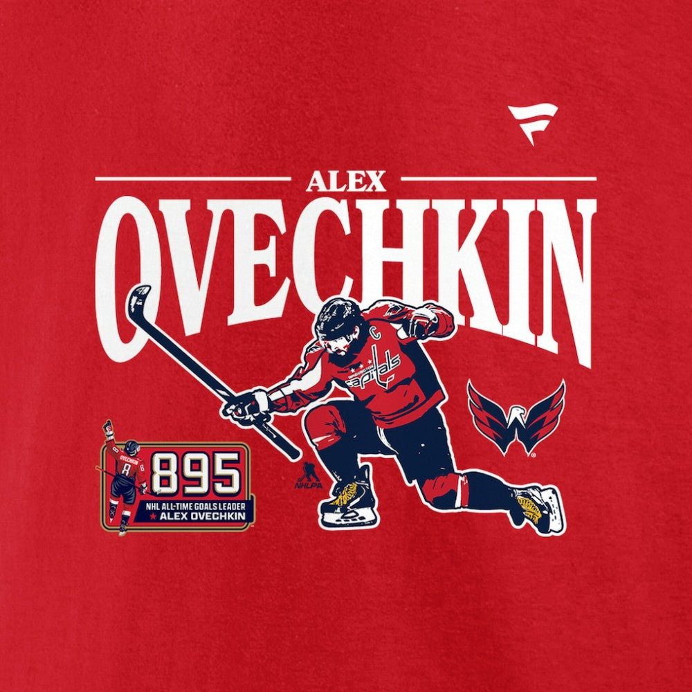 Alexander Ovechkin Washington Capitals Fanatics NHL All-Time Leading Goal Scorer GR8 Celebration T-Shirt Athletic Red