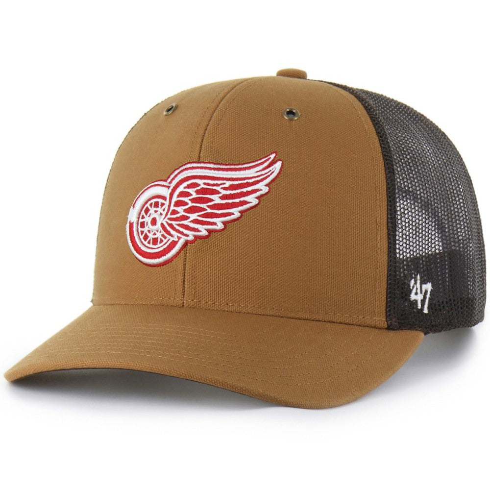 Detroit Red Wings Carhartt x '47 Trucker Adjustable Hat Brown