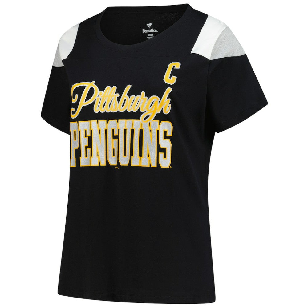 Sidney Crosby Pittsburgh Penguins Fanatics Women's Plus Size Name & Number Scoop Neck T-Shirt Black