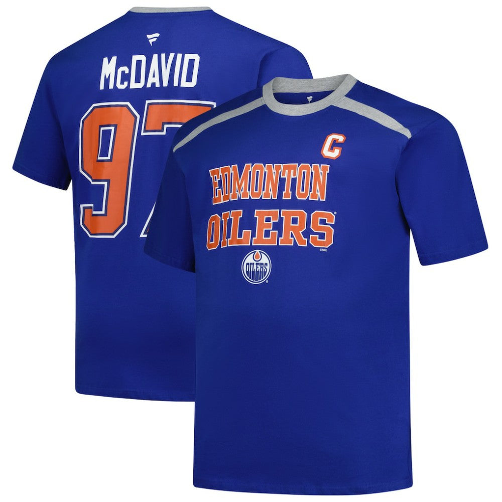 Connor McDavid Edmonton Oilers Profile Big & Tall Name & Number T-Shirt Royal