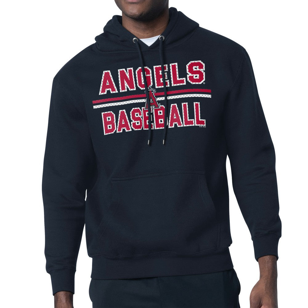 Los Angeles Angels Starter Team Mesh Print Graphic Pullover Hoodie - Navy