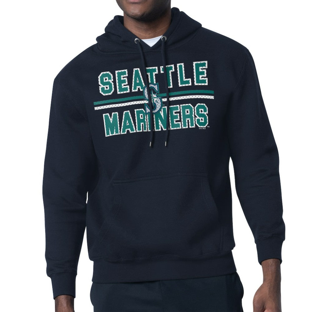 Seattle Mariners Starter Team Mesh Print Graphic Pullover Hoodie - Navy