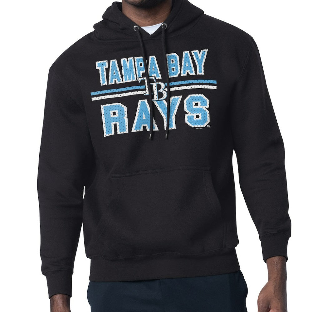 Tampa Bay Rays Starter Team Mesh Print Graphic Pullover Hoodie - Black