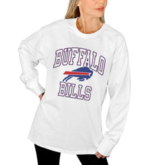 Buffalo Bills Gameday Couture Women's Mind Games Oversized Long Sleeve T-Shirt - White online