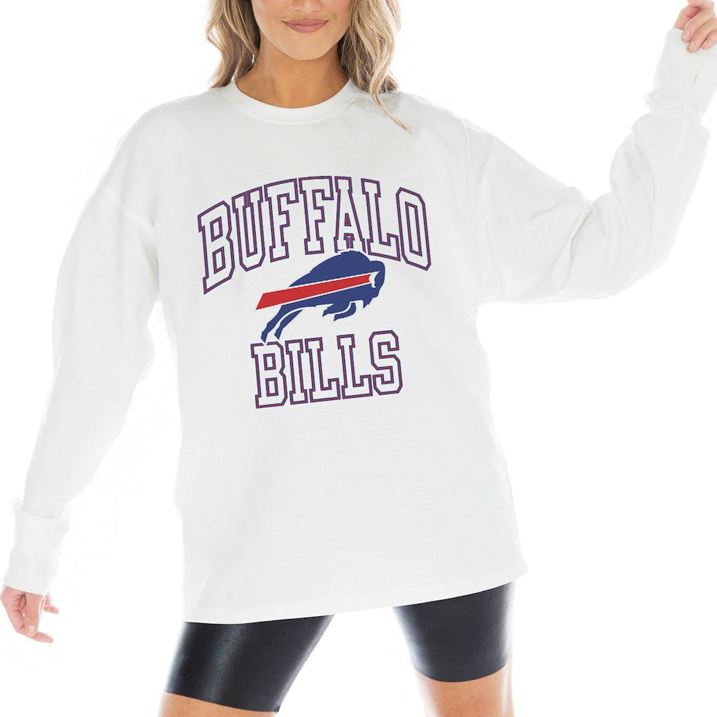 Buffalo Bills Gameday Couture Women's Mind Games Oversized Long Sleeve T-Shirt - White online