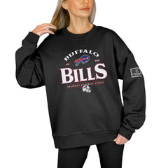 Buffalo Bills Gameday Couture Women's Oversized Players Only Black Label Pullover Sweatshirt - Black cheap