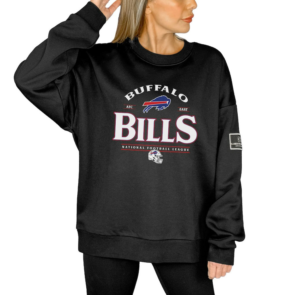 Buffalo Bills Gameday Couture Women's Oversized Players Only Black Label Pullover Sweatshirt - Black cheap