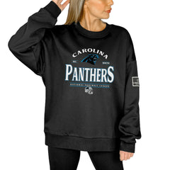 Carolina Panthers Gameday Couture Women's Oversized Players Only Black Label Pullover Sweatshirt - Black sale