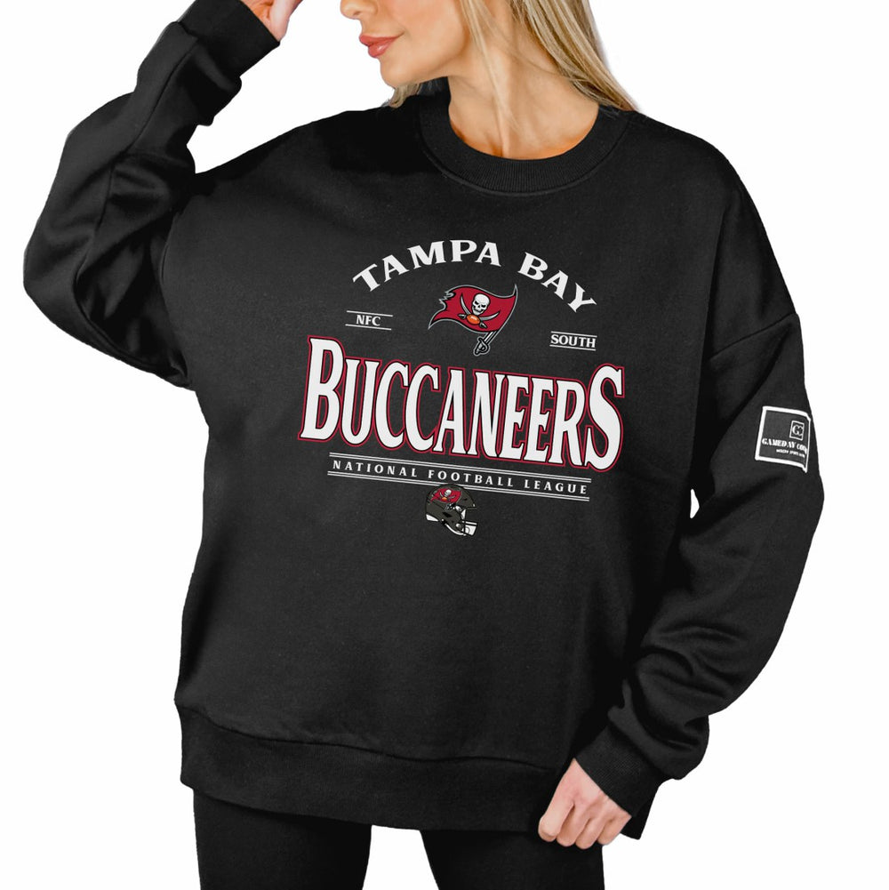 Tampa Bay Buccaneers Gameday Couture Women's Oversized Players Only Black Label Pullover Sweatshirt - Black on sale