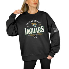 Jacksonville Jaguars Gameday Couture Women's Oversized Players Only Black Label Pullover Sweatshirt - Black on sale