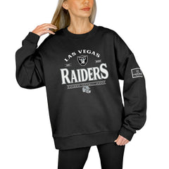 Las Vegas Raiders Gameday Couture Women's Oversized Players Only Black Label Pullover Sweatshirt - Black cheap