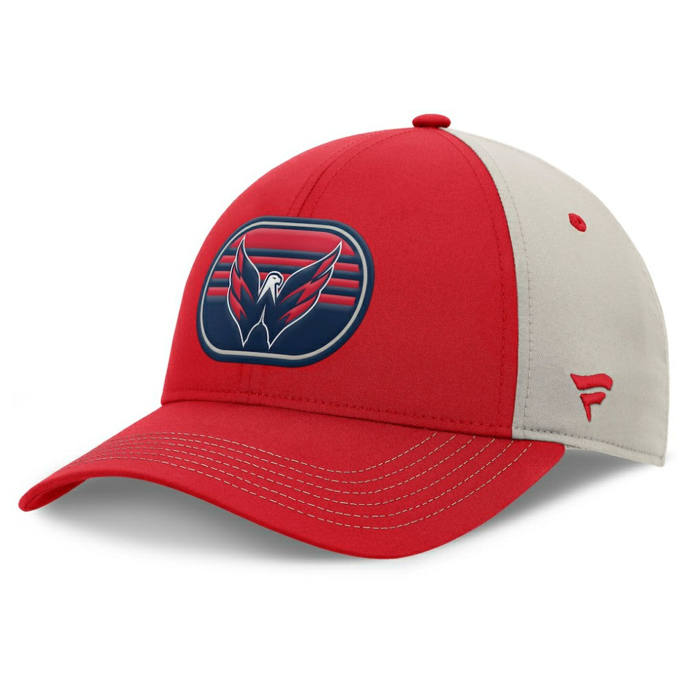 Washington Capitals Fanatics 2025 Stanley Cup Playoffs Locker Room Trucker Adjustable Hat Red/Gray