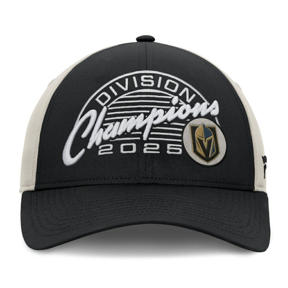 Vegas Golden Knights Fanatics 2025 Pacific Division Champions Locker Room Adjustable Hat Black