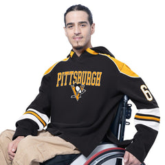 Pittsburgh Penguins G-III Sports by Carl Banks Adaptive Wear Lord Stanley Hooded Long Sleeve Sweatshirt Black