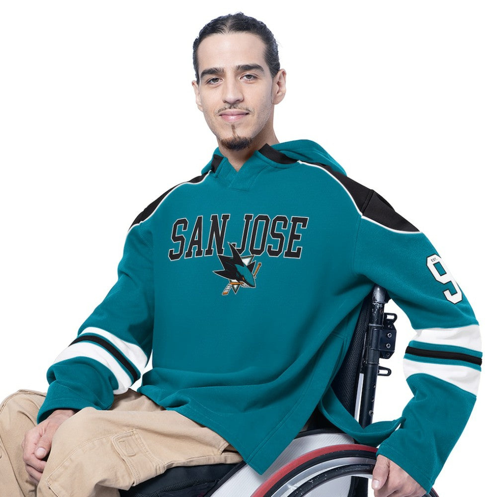 San Jose Sharks G-III Sports by Carl Banks Adaptive Wear Lord Stanley Hooded Long Sleeve Sweatshirt Teal