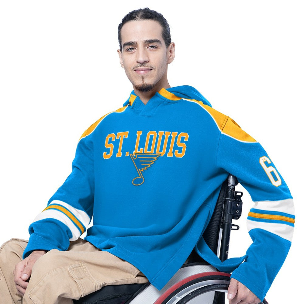 St. Louis Blues G-III Sports by Carl Banks Adaptive Wear Lord Stanley Hooded Long Sleeve Sweatshirt Blue